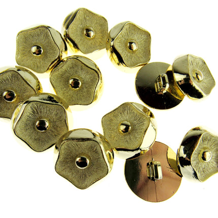 Round Gold Poppy Button Plastic Button With Shank 3 Sizes Choose Pack Size CX25