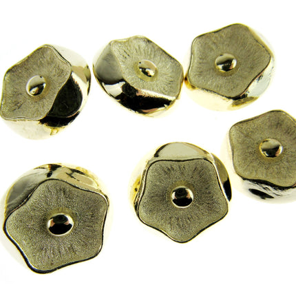 Round Gold Poppy Button Plastic Button With Shank 3 Sizes Choose Pack Size CX25