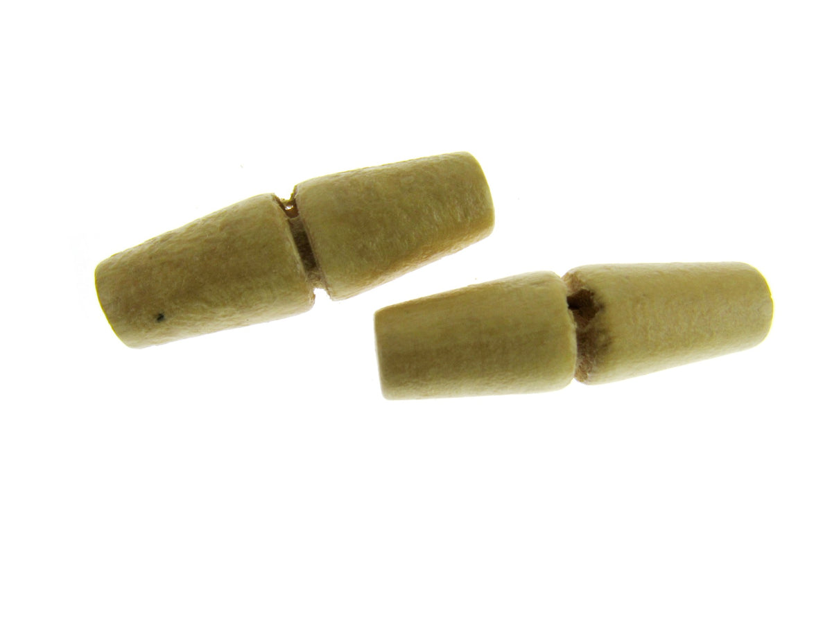 Natural Hard Wooden Duffle Coat Toggle Buttons with Single Drilled Hol ...