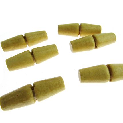 Natural Hard Wooden Duffle Coat Toggle Buttons with Single Drilled Hole CW31 - ThreadandTrimmings