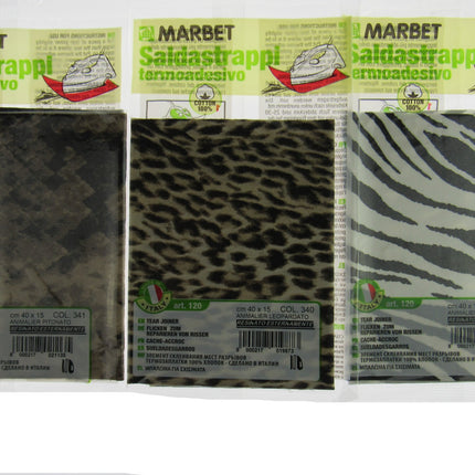 Iron-on Mending Repair Patch Fabric by Marbet - Snake Leopard Zebra -40cm x 15cm - ThreadandTrimmings