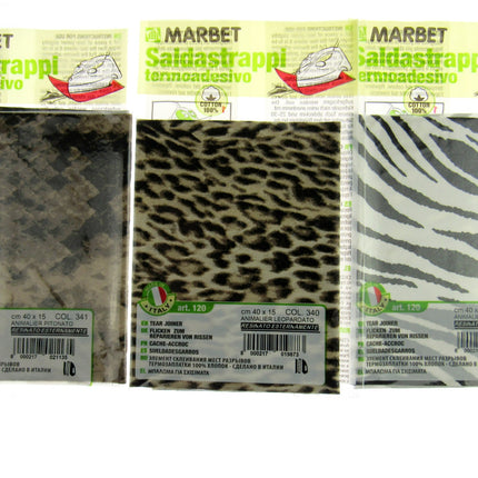 Iron-on Mending Repair Patch Fabric by Marbet - Snake Leopard Zebra -40cm x 15cm - ThreadandTrimmings