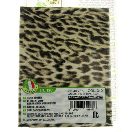 Iron-on Mending Repair Patch Fabric by Marbet - Snake Leopard Zebra -40cm x 15cm - ThreadandTrimmings