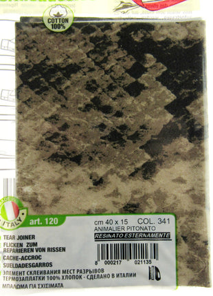 Iron-on Mending Repair Patch Fabric by Marbet - Snake Leopard Zebra -40cm x 15cm - ThreadandTrimmings