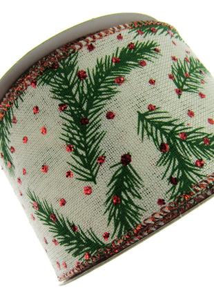 Wired Christmas Ribbon Design 38mm/63mm - 2 Meter Length 46084