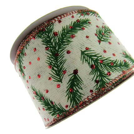 Wired Christmas Ribbon Design 38mm/63mm - 2 Meter Length 46084