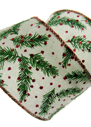 Wired Christmas Ribbon Design 38mm/63mm - 2 Meter Length 46084