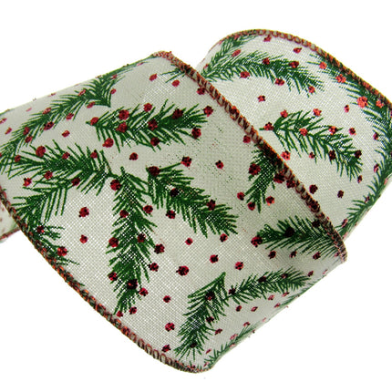 Wired Christmas Ribbon Design 38mm/63mm - 2 Meter Length 46084