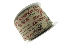 Wired Burlap Merry Christmas Ribbon 25mm / 38mm / 63mm - 2m lengths - 46037
