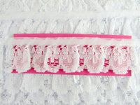 Gathered Frilled Lace with Daisy Chain - 32mm / 1.25" - Nottingham Lace - 426F