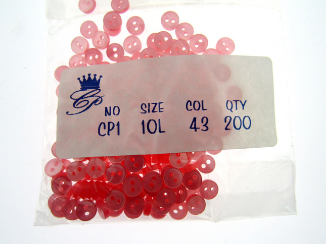 Mini Doll Buttons Dolly Soft Toy Clothes 6mm Micro Buttons 200pc Pack 22 Cols