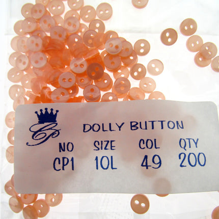 Mini Doll Buttons Dolly Soft Toy Clothes 6mm Micro Buttons 200pc Pack 22 Cols