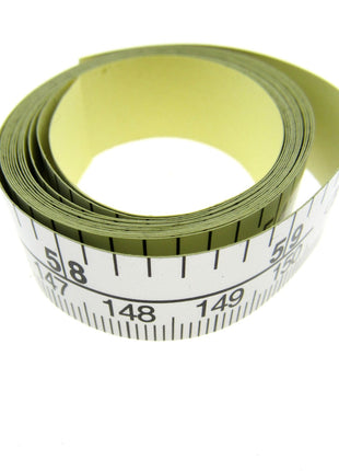 Self Adhesive Tape Measure on Silver Coloured Plastic Coated Paper - 150cm Long