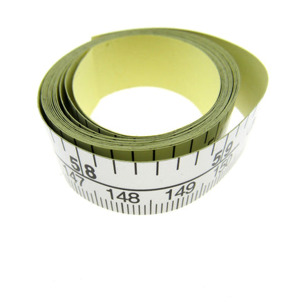 Self Adhesive Tape Measure on Silver Coloured Plastic Coated Paper - 150cm Long