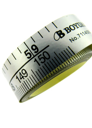 Self Adhesive Tape Measure on Silver Coloured Plastic Coated Paper - 150cm Long