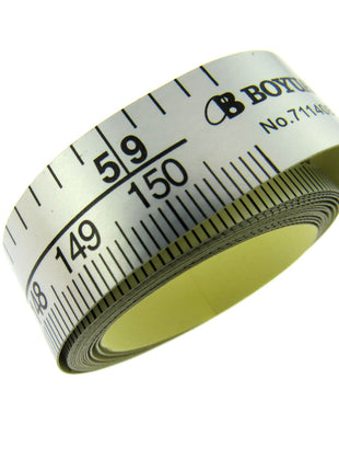Self Adhesive Tape Measure on Silver Coloured Plastic Coated Paper - 150cm Long