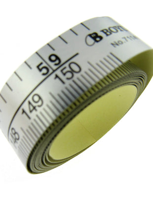 Self Adhesive Tape Measure on Silver Coloured Plastic Coated Paper - 150cm Long