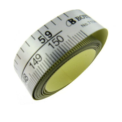 Self Adhesive Tape Measure on Silver Coloured Plastic Coated Paper - 150cm Long