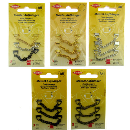 Coat Hanger Chains 3 Pieces Per Card by Kleiber Mantel Aufhanger Sew On - ThreadandTrimmings