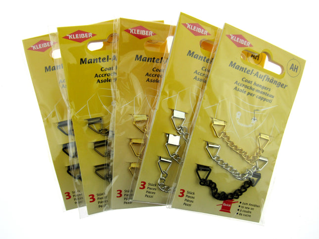 Coat Hanger Chains 3 Pieces Per Card by Kleiber Mantel Aufhanger Sew On - ThreadandTrimmings