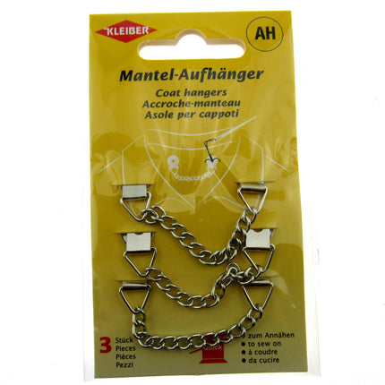 Coat Hanger Chains 3 Pieces Per Card by Kleiber Mantel Aufhanger Sew On - ThreadandTrimmings
