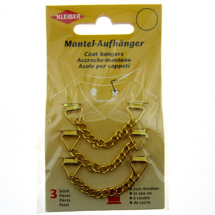 Coat Hanger Chains 3 Pieces Per Card by Kleiber Mantel Aufhanger Sew On - ThreadandTrimmings