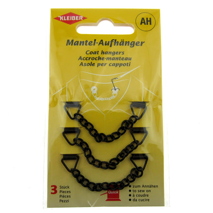 Coat Hanger Chains 3 Pieces Per Card by Kleiber Mantel Aufhanger Sew On - ThreadandTrimmings