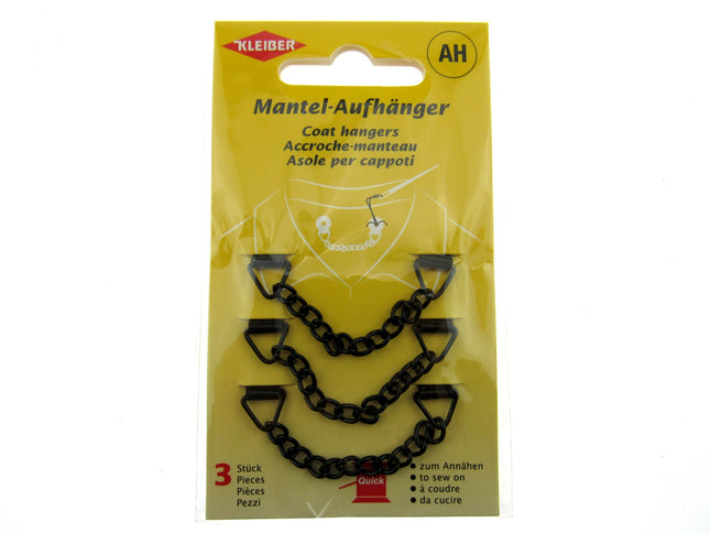Coat Hanger Chains 3 Pieces Per Card by Kleiber Mantel Aufhanger Sew On - ThreadandTrimmings
