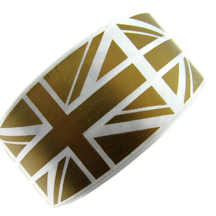 ** 3m x UNION JACK RIBBON GOLD or SILVER - 38mm - ThreadandTrimmings