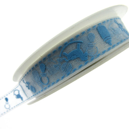 ** 15mm ORGANZA BABY RIBBON - PINK or BLUE - ThreadandTrimmings