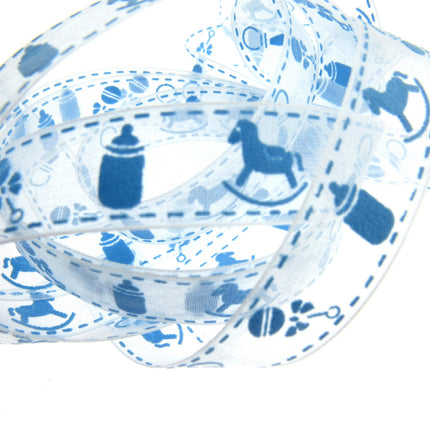 ** 15mm ORGANZA BABY RIBBON - PINK or BLUE - ThreadandTrimmings