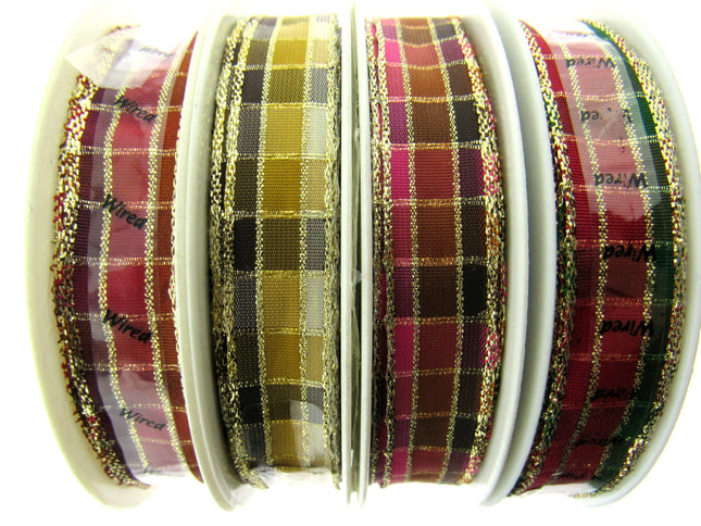 Wired Regal Plaid Ribbon - ThreadandTrimmings