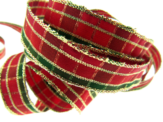 Wired Regal Plaid Ribbon - ThreadandTrimmings