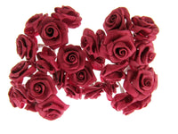 Red Ribbon Roses with Wire Stems - 144 Roses - 12 Bunches x 12 Roses 1.2cm Rose