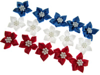 Poinsettia Ribbon Bows - Red White Blue 5 Red, 5, White, 5 Royal - Royal Wedding
