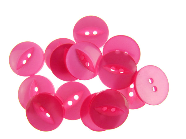 Round Fish Eye Buttons - 200 x Buttons - Cerise Size 30 - 19mm - 3/4" Clearance