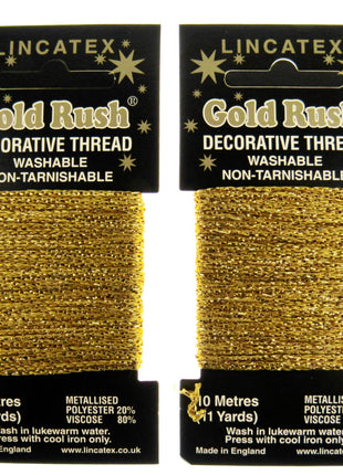 Decorative Metallic Glitter Embroidery Thread - 2 x 10m Packs (20m) - Lincatex