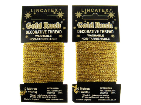 Decorative Metallic Glitter Embroidery Thread - 2 x 10m Packs (20m) - Lincatex
