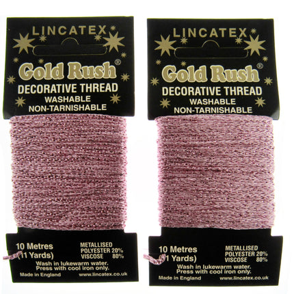 Decorative Metallic Glitter Embroidery Thread - 2 x 10m Packs (20m) - Lincatex