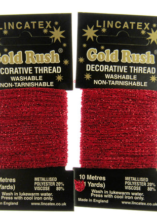 Decorative Metallic Glitter Embroidery Thread - 2 x 10m Packs (20m) - Lincatex