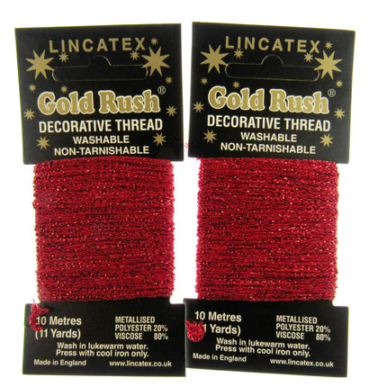 Decorative Metallic Glitter Embroidery Thread - 2 x 10m Packs (20m) - Lincatex