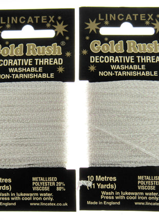 Decorative Metallic Glitter Embroidery Thread - 2 x 10m Packs (20m) - Lincatex
