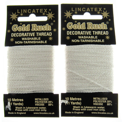 Decorative Metallic Glitter Embroidery Thread - 2 x 10m Packs (20m) - Lincatex