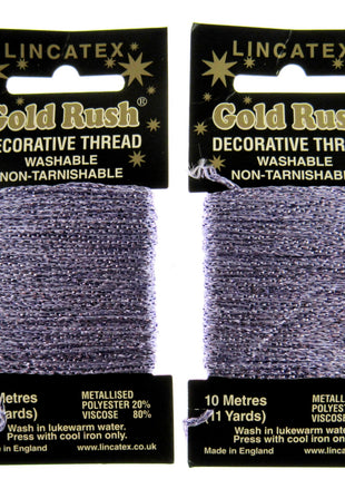 Decorative Metallic Glitter Embroidery Thread - 2 x 10m Packs (20m) - Lincatex