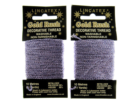 Decorative Metallic Glitter Embroidery Thread - 2 x 10m Packs (20m) - Lincatex