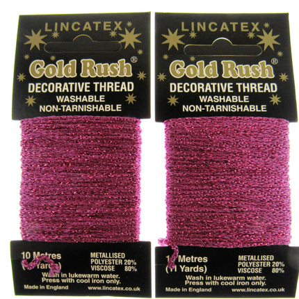 Decorative Metallic Glitter Embroidery Thread - 2 x 10m Packs (20m) - Lincatex