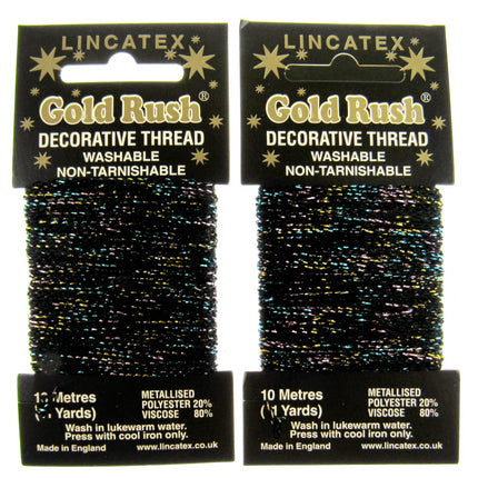 Decorative Metallic Glitter Embroidery Thread - 2 x 10m Packs (20m) - Lincatex