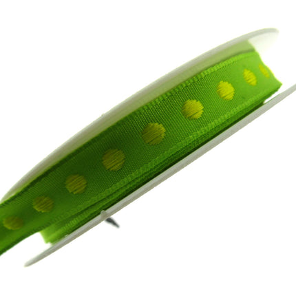 Bright Funky Narrow Ribbon with Woven Contrasting Spot - 10mm -5m or 20m Lengths - ThreadandTrimmings