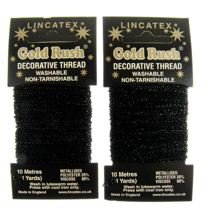 Decorative Metallic Glitter Embroidery Thread - 2 x 10m Packs (20m) - Lincatex