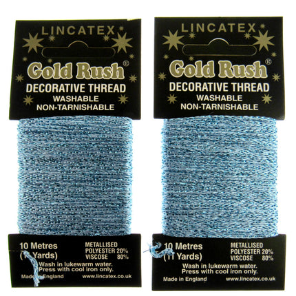 Decorative Metallic Glitter Embroidery Thread - 2 x 10m Packs (20m) - Lincatex